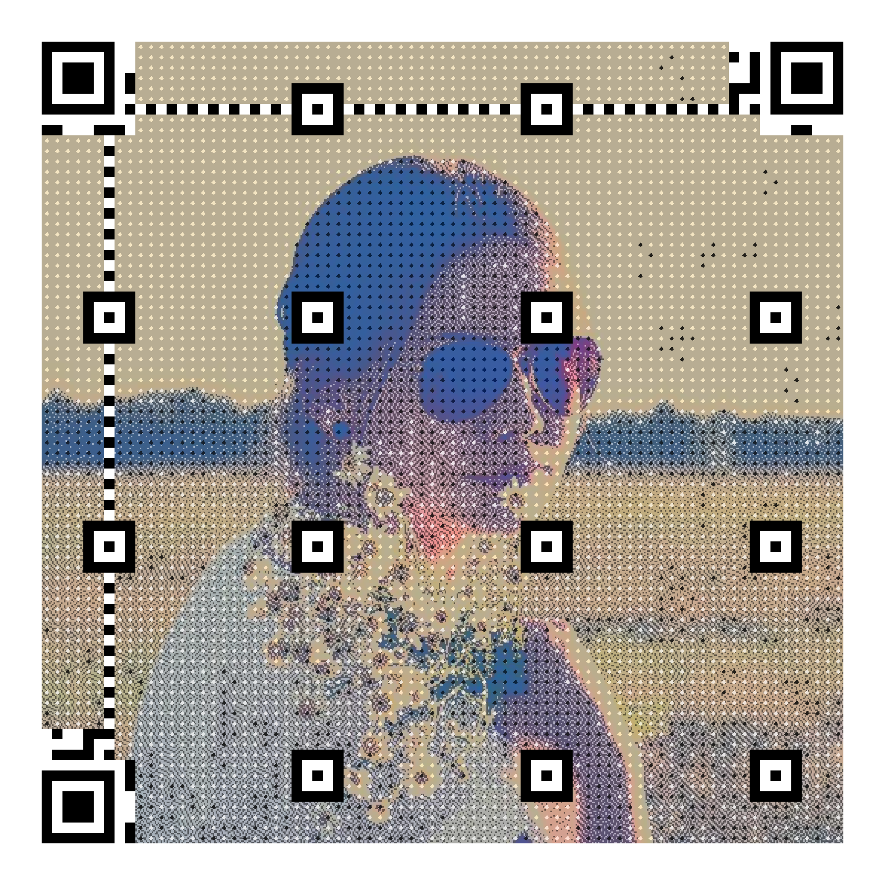Artistic QR code generated from a couple photo
